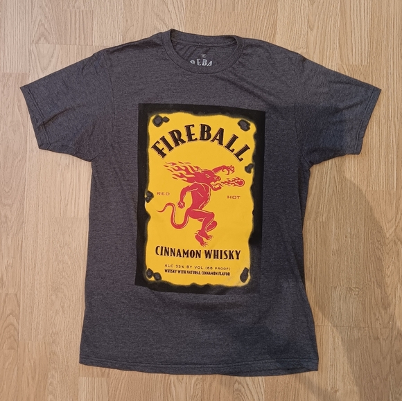Ripple Junction Fireball Cinnamon Whiskey T-Shirt Men's Gray Short Sleeve... - Picture 1 of 4